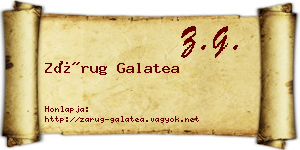 Zárug Galatea névjegykártya